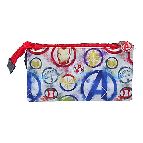 CERDÁ LIFE'S LITTLE MOMENTS - Estuche Triple Escolar de Avangers - Licencia Oficial de Marvel Studios, Multicolor, Infantil (CRD-2100003012)