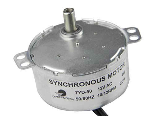 CHANCS TYD-50 Motor sincrónico AC 12V(Corriente Alternativa) 10-12RPM CCW fuste Liso El Motor de la Plataforma giratoria