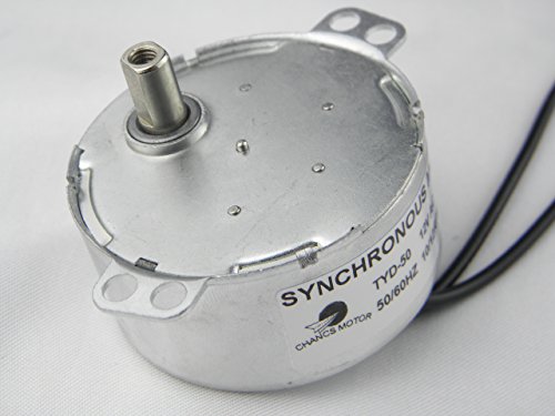 CHANCS TYD-50 Motor sincrónico AC 12V(Corriente Alternativa) 10-12RPM CCW fuste Liso El Motor de la Plataforma giratoria