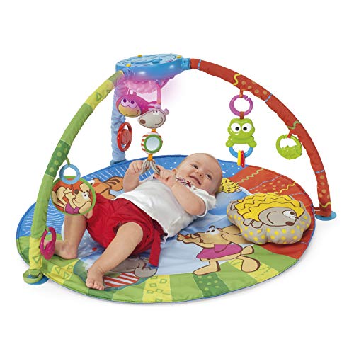 Chicco Bubble Gym, Gimnasio Multifunción para Bebés con Manta de Actividades, Panel de Luces y Sonido, Conexión MP3, 7 Muñecos Colgantes, Melodías y Efectos de Luz – Juguetes Bebé 0+ Meses