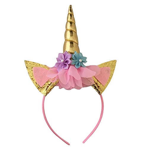 CinheyU Niñas Disfraz de Carnaval Manga Larga Vestido de Unicornio Princesa Cumpleaños Boda Fiesta de Cosplay para Chicas Navidad Bautizo Comunión Flor Vestidos de Baile con Diadema Arcoiris 6-7