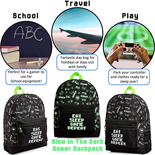 CityComfort Mochilas Escolares Juveniles, Mochila Escolar de Videojuegos y Mochila Camuflaje, Mochila Infantil para Colegio Deporte Viajes, Regalos para Niños y Adolescentes (Negro Gamer)