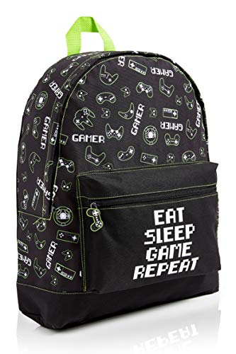 CityComfort Mochilas Escolares Juveniles, Mochila Escolar de Videojuegos y Mochila Camuflaje, Mochila Infantil para Colegio Deporte Viajes, Regalos para Niños y Adolescentes (Negro Gamer)