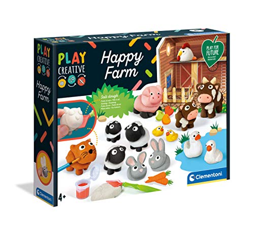 Clementoni - Happy Farm - Juego de manualidades infantiles sostenible- 4 años (18601)