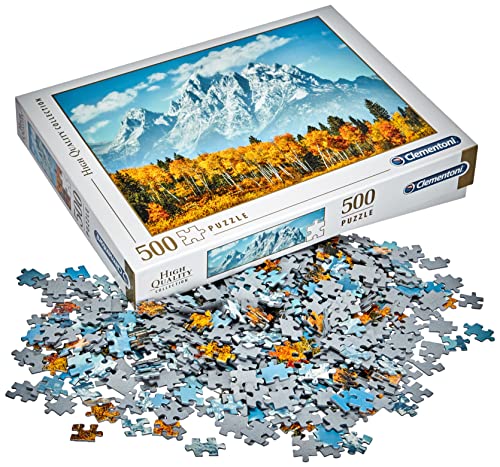 Clementoni - Puzzle 500 piezas paisaje montaña, Gran Teton en otoño, Puzzle adulto (35034)