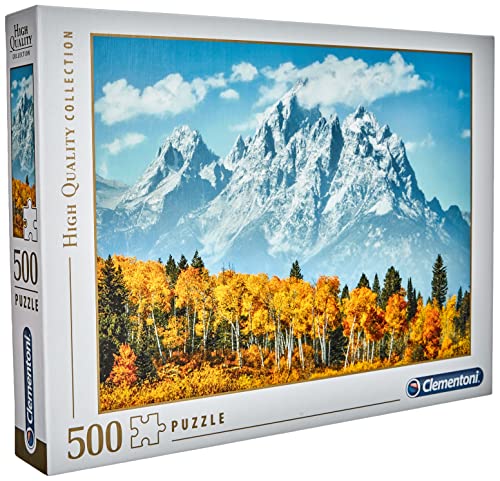 Clementoni - Puzzle 500 piezas paisaje montaña, Gran Teton en otoño, Puzzle adulto (35034)