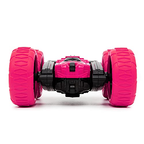 CMJ RC Cars 360 Spin Attack Stunt RC Car Electric Racing Stunt Car, doble cara 360 ° giratorio giratorio RC 4WD alta velocidad todoterreno niños juguete (rosa)