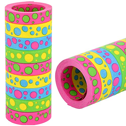 com-four® Rollos de serpentinas 4X XXL, Extra Largos como decoración de Fiesta para cumpleaños - Serpientes de Papel para la víspera de Año Nuevo - 15 m, 9 Rollos Extra Anchos 14 mm (4 Piezas - XXL)