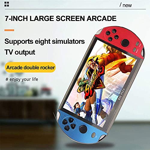 Consola de juegos de mano, X12 Plus 7 pulgadas HD pantalla consola de videojuegos retro, 1000 juegos integrados 16 GB de mano controlador de juego de doble palanca de mando