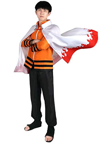 CoolChange Disfraz Cosplay de Naruto Uzumaki Nanadaime Hockage, Pantalones, Chaqueta & Capa, Talla: M