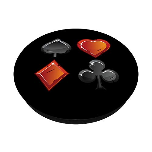 Corazón Pala Clavos Dinero Cartas Juego Cartas Juego Suerte PopSockets PopGrip: Agarre intercambiable para Teléfonos y Tabletas