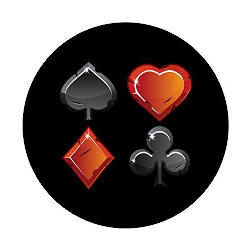 Corazón Pala Clavos Dinero Cartas Juego Cartas Juego Suerte PopSockets PopGrip: Agarre intercambiable para Teléfonos y Tabletas