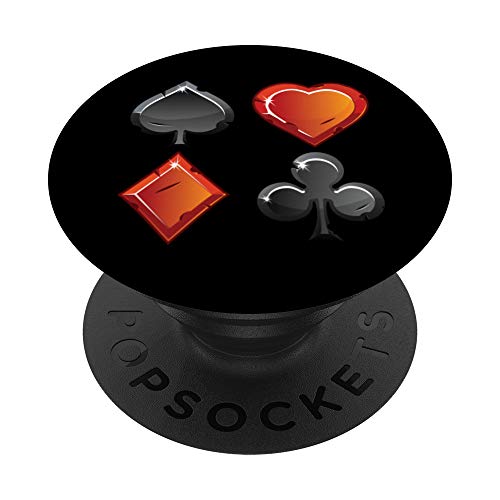 Corazón Pala Clavos Dinero Cartas Juego Cartas Juego Suerte PopSockets PopGrip: Agarre intercambiable para Teléfonos y Tabletas