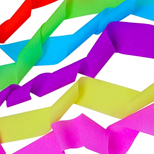 Crepe Artesanía de Papel Streamers Decoraciones Colgantes Para Varios Fiesta de Cumpleaños Fiesta de Boda Decoraciones del Partido 6 Colores (12 Rollos)