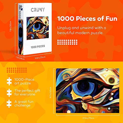 CRUNY Puzzle 1000 Piezas Adultos, Rompecabezas Adultos - Puzzle Adultos para Ejercitar Lógica y Coordinación Sensorial - Juegos Educativos, Entretenimiento Adultos y Adolescentes - Puzzle Diseño Ojo