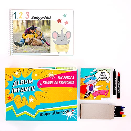 Cuento Infantil Educativo Personalizado con Tus Fotos | Aprende los Números | Álbum didáctico Fabricado en Material plástico Indestructible | Especial guarderías | Números | Euskera