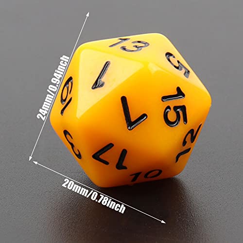 Dados Poliédricos de 20 Caras Dados de rol Poliédricos Dados Poliédricos Acrílico Conjunto de Dados Poliédricos para Dungeons & Dragons para Entretenimiento de Fiesta 20 Piezas