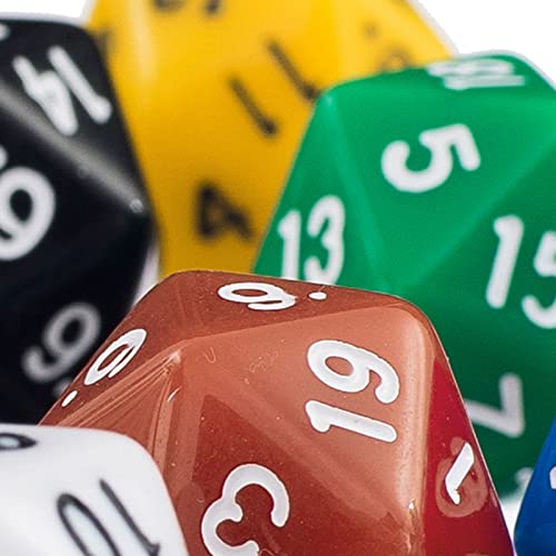 Dados Poliédricos de 20 Caras Dados de rol Poliédricos Dados Poliédricos Acrílico Conjunto de Dados Poliédricos para Dungeons & Dragons para Entretenimiento de Fiesta 20 Piezas