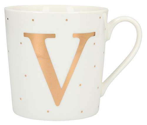 Depesche 5909.047 - Taza de porcelana con asa (300 ml), diseño con texto en V, multicolor