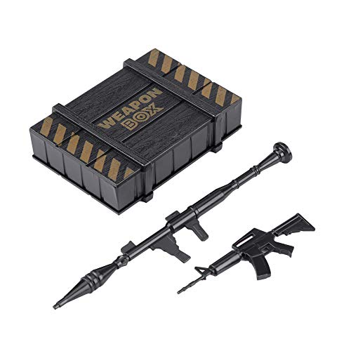 Dilwe Mini Caja de Armas de Coche RC, Estuche de Plástico para Pistola con Pistola de Juguete para Accesorio de Decoración de Coche RC