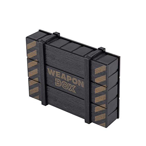 Dilwe Mini Caja de Armas de Coche RC, Estuche de Plástico para Pistola con Pistola de Juguete para Accesorio de Decoración de Coche RC