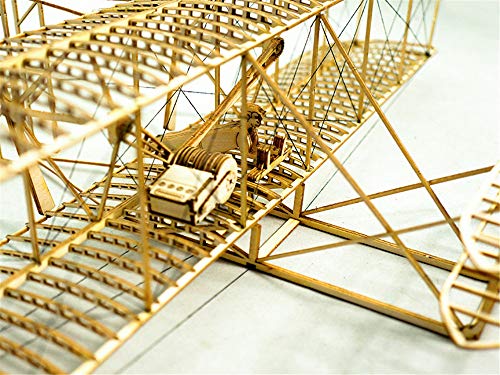 dino Ensamblado 3D Puzzle Modelo DIY Avión Wright Flyer Kit de artesanía de Madera, Kits de Aviones de Madera de balsa Cortados con láser para Construir para Adultos Adolescentes