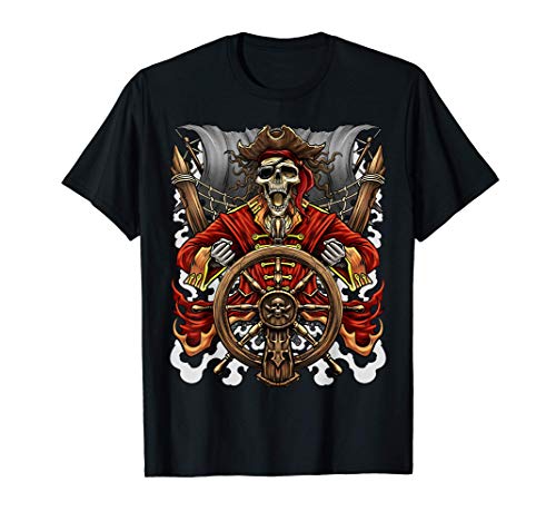 Disfraz de pirata fácil Calavera de fiesta de Halloween Camiseta