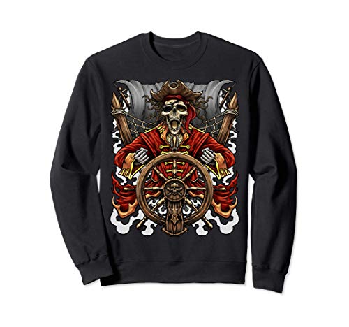 Disfraz de pirata fácil Calavera de fiesta de Halloween Sudadera