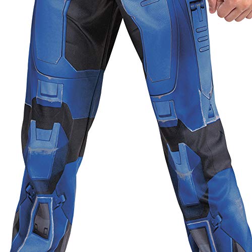 Disfraz espartano de Halo Oficial de Halo Blue Full Espartan Armor Muscle Mono y máscara, niños pequeños (4-6)