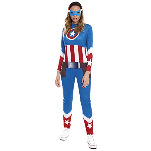 Disfraz Superheroína Star Girl Mujer【Tallas Adulto S a L】[Talla S] | Disfraces Mujer Superhéroes Carnaval Halloween Regalos Chicas Cosplay Cómics