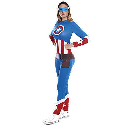 Disfraz Superheroína Star Girl Mujer【Tallas Adulto S a L】[Talla S] | Disfraces Mujer Superhéroes Carnaval Halloween Regalos Chicas Cosplay Cómics