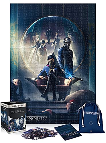 Dishonored 2 Throne | Puzzle 1000 Piezas | Incluye póster y Bolsa | 68 x 48 | Videojuego | Rompecabezas para Adultos y Adolescentes | para Navidad y Regalos | Decoración