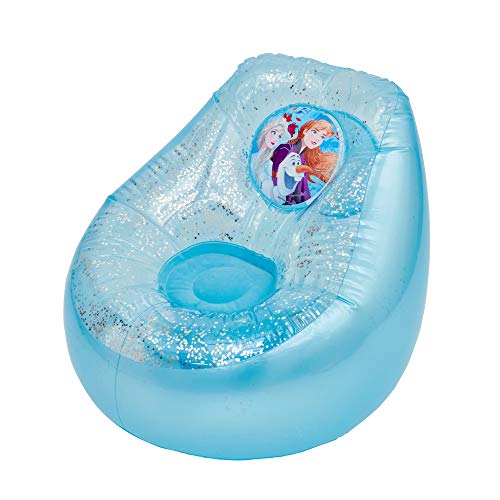 Disney Frozen 289FZO Silla Inflable con Purpurina para niños, Color Azul y Blanco