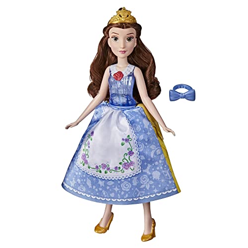 Disney Princess - Bella Vestido mágico - Muñeca de Cambio rápido de Ropa Inspirada en la película La Bella y la Bestia - Juguete para niñas de 3 años en adelante