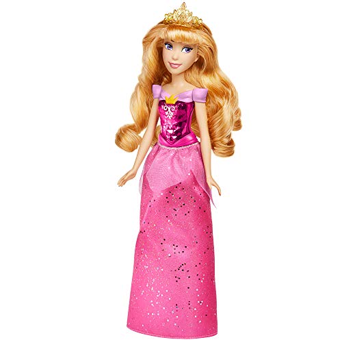 Disney Princess Muñeca de Aurora Royal Shimmer, muñeca con falda y accesorios, juguetes para niños a partir de 3 años