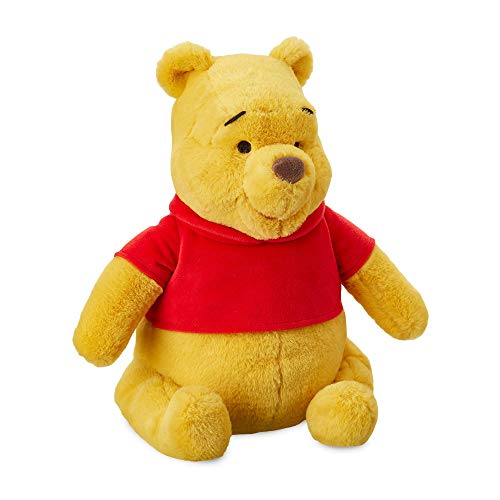 Disney Store: Peluche de Winnie The Pooh, 30 cm, Peluche en un Tejido Suave al Tacto con Detalles Bordados y la clásica Camiseta roja, Adecuado para Todas Las Edades