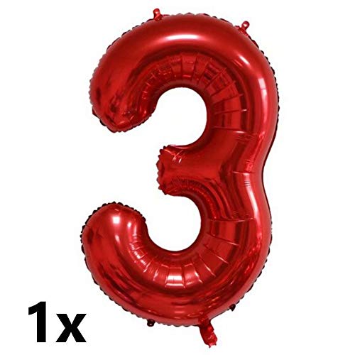 DIWULI, juego de globos espaciales cohete grande, globo XL número 3 rojo, globos de lámina de feliz cumpleaños 3º niño, fiesta temática, decoración, nave espacial, astronauta, estrellas, planeta