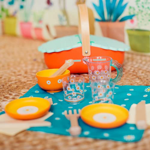 Djeco DJ06527 - Set de Picnic con Cesta y Accesorios de Madera