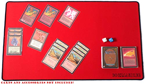 docsmagic.de Premium Playmat + Tube Big Transparent Red - 60 x 34 cm - Tapete de Juego + Rodillo de Transporte Roja