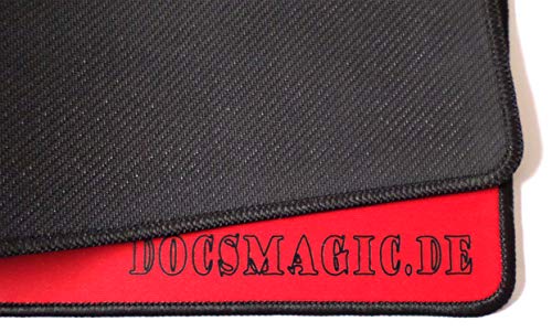 docsmagic.de Premium Playmat + Tube Big Transparent Red - 60 x 34 cm - Tapete de Juego + Rodillo de Transporte Roja