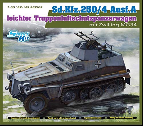 Dragon Models DR6878 - Modelo de vehículo de Guerra de plástico para Montar - SD.Kfz. 250/4 Zwilling Mg34, Escala 1:35