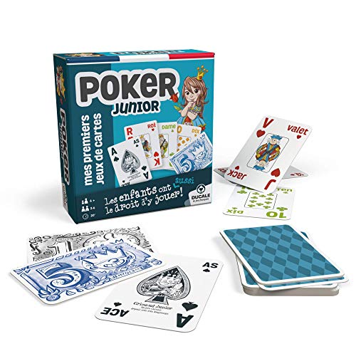 Ducale, el Juego francés Poker Magie Varuette de Magiciano y Libro explicativo Belote Rami Batailles Tarot Junior 130008048 Azul