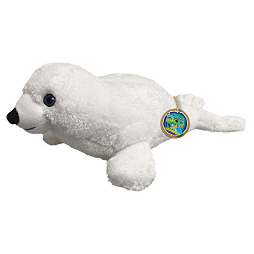 EcoBuddiez - Foca Arpa de Deluxebase. Peluche pequeño de 28 cm elaborado con Botellas de plástico recicladas. Lindo Peluche ecológico con Forma de animalito para niños pequeños.