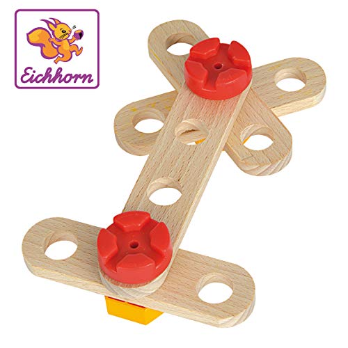 Eichhorn Constructor Maxi 100039120-Juego construcción (25 Piezas, Madera de Haya certificada FSC, Fabricado en Alemania), Color carbón (100039120)