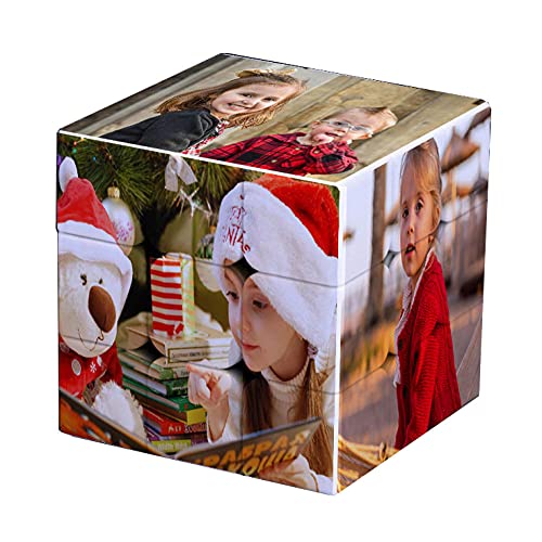 EKMON Marco de Fotos Personalizado Cubo de Rubik, Rompecabezas de Fotos Personalizado Cubo de Rubik Giratorio 3D con 6 imágenes, niños, Madre, Esposo, Amigos