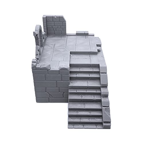 EnderToys Brick Staircase, Terrain Scenery for Tabletop 28mm Miniatures Wargame, 3D Printed and Paintable