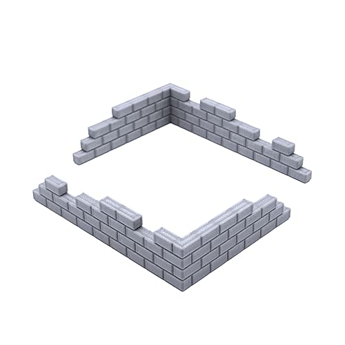 EnderToys Brick Walls, Terrain Scenery for Tabletop 28mm Miniatures Wargame, 3D Printed and Paintable