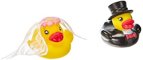 Ente Hochzeitspaar Pato de Goma para el baño (2 Unidades), diseño de Pareja de Novios, Amarillo