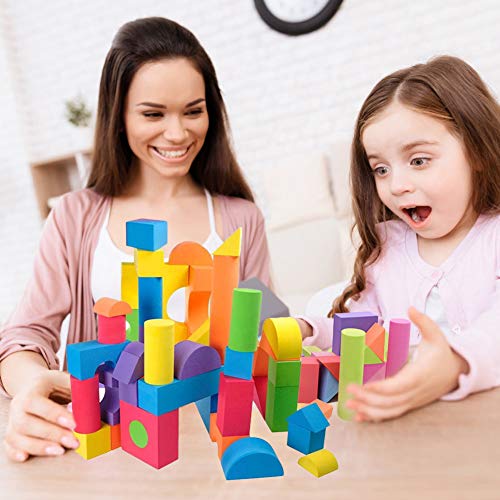 EQLEF® 50 PCS Niños no tóxicos suave ligero EVA espuma bloques de construcción - colores asistidos varias formas