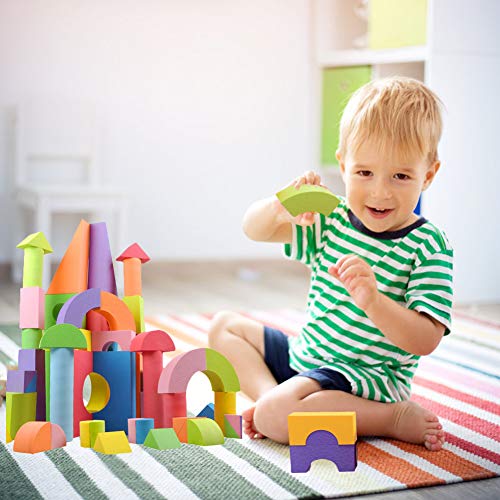 EQLEF® 50 PCS Niños no tóxicos suave ligero EVA espuma bloques de construcción - colores asistidos varias formas